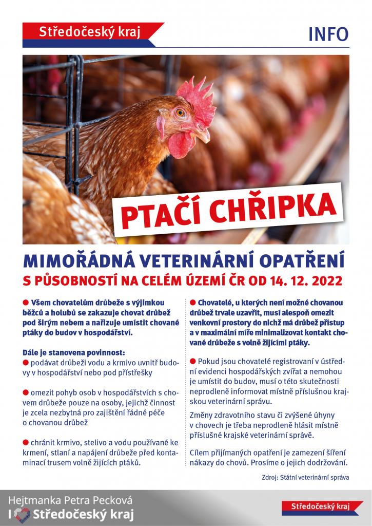 ptačí chřipka - veterinární opatření